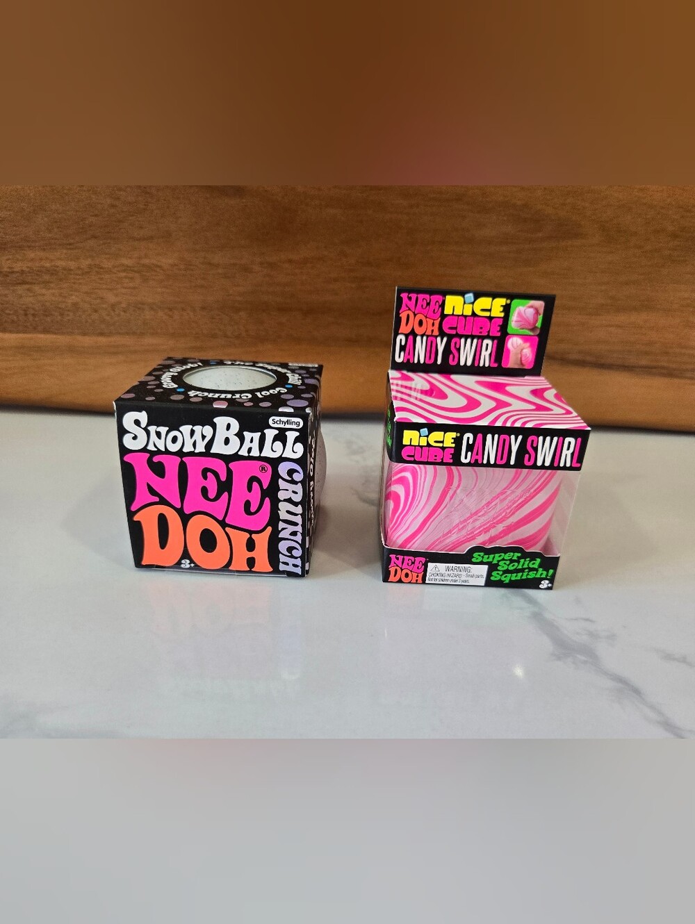 HTF NeeDoh Bundle - Snowball Crunch & Nice Cube Candy Swirl NIB